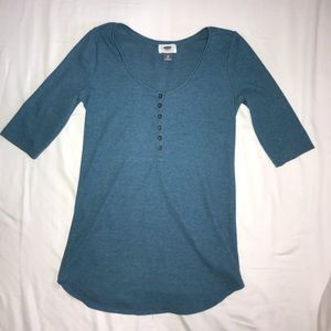 Old Navy Blue Slim-Fit Henley